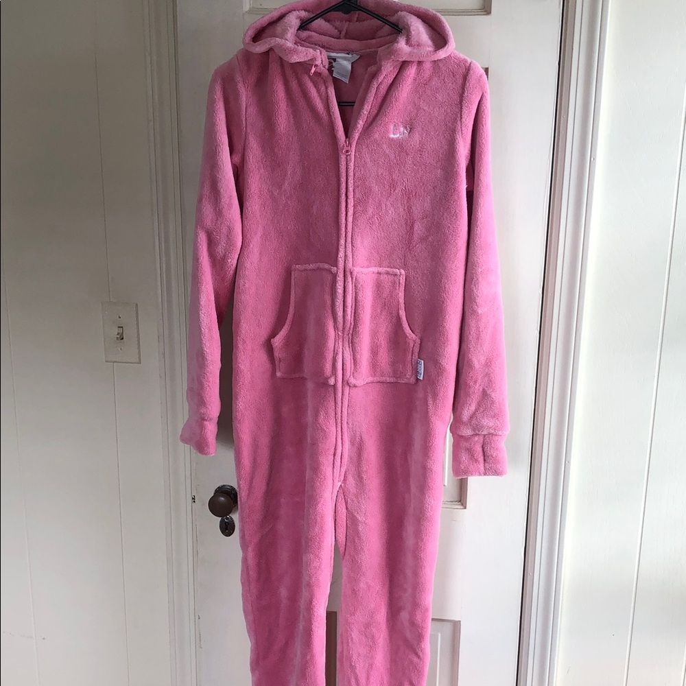 Cozy Pink Hooded Kids' One-Piece Pajama